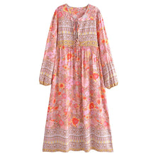 Load image into Gallery viewer, Pink Floral Print,Bohemian Beach Dress,Boho Robe