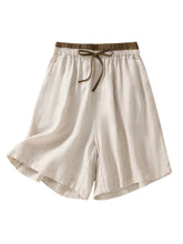 Load image into Gallery viewer, Contrast Color, Linen Cotton Shorts ,Bohemian Sunmmer Short