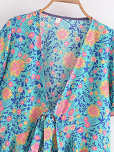 Load image into Gallery viewer, Lace-up Floral,Bohemian Shirt ,Boho Blusas
