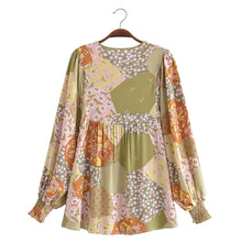 Load image into Gallery viewer, Multi Floral Print ,Boho Shirts,Bohemian Blouse