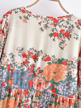 Load image into Gallery viewer, Multi Floral Print, Bohemian Maxi Dress, Boho Dress