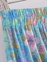 Load image into Gallery viewer, Blue Floral Print ,Beach Bohemian Skirt,Boho Skirts