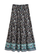 Load image into Gallery viewer, Boho Skirt with Pockets, Floral Printed Ruffles,Bohemian Pleated Maxi Skirts