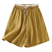 Load image into Gallery viewer, Contrast Color, Linen Cotton Shorts ,Bohemian Sunmmer Short