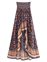 Load image into Gallery viewer, Floral Print,High Low Bohemian Skirt,Boho Skirts
