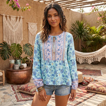 Load image into Gallery viewer, Vintage Chic Tops,Bohemian Blouse Shirts ,Boho Shirt