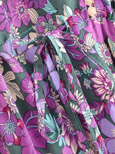Load image into Gallery viewer, Purple Floral Print ,Bohemian Maxi Dresses ,Boho Dress