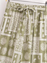 Load image into Gallery viewer, Geometric Floral Print ,Wide Leg Bohemian Pants , Boho Pant Pockets
