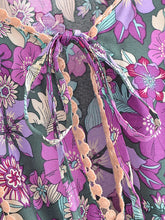 Load image into Gallery viewer, Purple Floral Print ,Bohemian Maxi Dresses ,Boho Dress