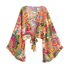 Load image into Gallery viewer, Wild Floral Print ,Short Kimono ,Bikini Cover-ups