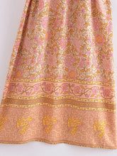 Load image into Gallery viewer, Pink Floral Print,Bohemian Kimono Beach ,Boho Cover-ups