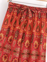 Load image into Gallery viewer, Red Floral Print ,Bohemian Pant , Rayon Boho Pants