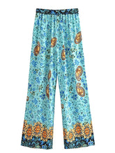 Load image into Gallery viewer, Pink Floral Print ,Bohemian Pant , Rayon Boho Pants