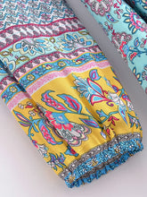 Load image into Gallery viewer, Blue Floral Print ,Bohemian Maxi Dress,Boho Dress