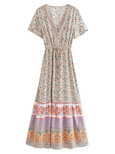 Load image into Gallery viewer, Floral Print Bat Sleeve Beach Bohemian Maxi Dresses Robe
