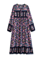 Load image into Gallery viewer, Peacock Green Floral ,Beach Bohemian Maxi Dress,Holiday Boho Dress