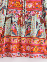 Load image into Gallery viewer, The Meadow Boho Mini Dress - Mint & Coral
