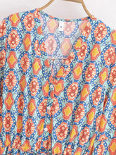 Load image into Gallery viewer, Geometry Print ,Bohemian Mini Dress,Boho Dress