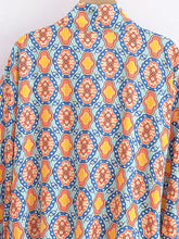 Load image into Gallery viewer, Bohemian Kimono, Boho Bikini Cover-ups,Geometry Floral Print
