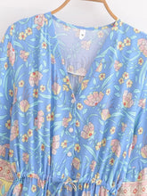 Load image into Gallery viewer, Floral Print ,Bohemian Mini Dress,Boho Dress