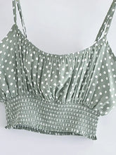 Load image into Gallery viewer, Green Polka Dot ,2 Pieces Suits ,Boho Sets