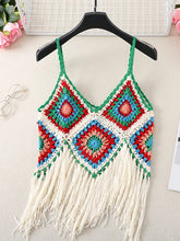 Load image into Gallery viewer, Hollow Out Floral EmbroideryBohemian Knitted Boho Camis