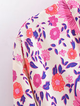 Load image into Gallery viewer, Bohemian Kimono, Boho Bikini Cover-ups,Pink Floral Print