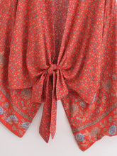Load image into Gallery viewer, Bohemian Kimono, Boho Bikini Cover-ups,Red Floral