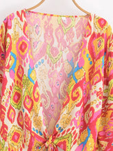 Load image into Gallery viewer, Wild Floral Print ,Short Kimono ,Bikini Cover-ups