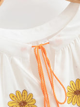 Load image into Gallery viewer, Sun and Floral Embroidery Linen Cotton Shirts Boho Blusas