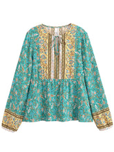 Load image into Gallery viewer, Boho Blouse Shirt,Bohemian Blusas,Floral Print