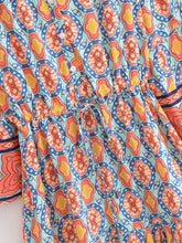 Load image into Gallery viewer, Geometry Print ,Bohemian Mini Dress,Boho Dress