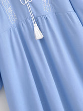 Load image into Gallery viewer, Retro Floral Emberoidered ,Lantern Sleeve Maxi Dress, Boho Dress