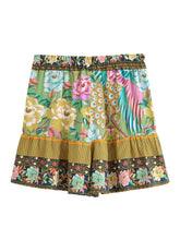 Load image into Gallery viewer, Peacock Floral ,Bohemian Short with Pockets ,Boho Shorts