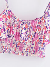 Load image into Gallery viewer, Pink Floral Print Suits,Boho Sets Outfits