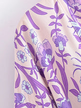 Load image into Gallery viewer, Bohemian Kimono, Boho Bikini Cover-ups,Purple Floral