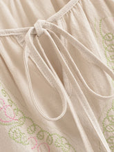 Load image into Gallery viewer, Golden Floral Embroidery ,Linen Cotton Blouse,Loose Boho Shirts