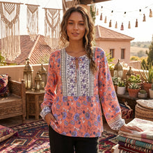Load image into Gallery viewer, Vintage Chic Tops,Bohemian Blouse Shirts ,Boho Shirt