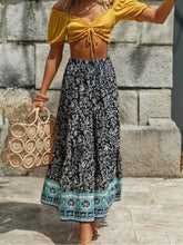 Load image into Gallery viewer, Boho Skirt with Pockets, Floral Printed Ruffles,Bohemian Pleated Maxi Skirts