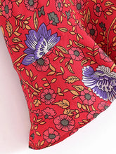 Load image into Gallery viewer, Lace-up Floral,Bohemian Shirt ,Boho Blusas