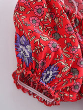 Load image into Gallery viewer, Floral Print ,Beach Sleeveless Crop Tops, Bohemian Ruffles Camis