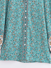 Load image into Gallery viewer, Floral Printed Boho Blouse Shirts Bohemian Blusas Tops