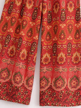 Load image into Gallery viewer, Red Floral Print ,Bohemian Pant , Rayon Boho Pants