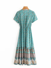 Load image into Gallery viewer, Floral Print Bat Sleeve Beach Bohemian Maxi Dresses Robe