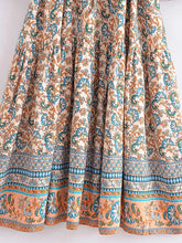 Load image into Gallery viewer, Elegant Lace-up Tassel Wild Floral Print Beach Bohemian Maxi Dress