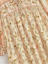 Load image into Gallery viewer, Bohemian Floral Long Sleeve Maxi Dress Tie Front Beach Dresses