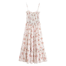Load image into Gallery viewer, Floral Print Maxi Dress Boho Strap Tiered Dress Vacation Robe