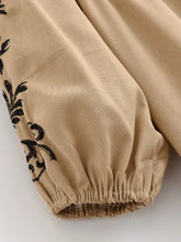 Load image into Gallery viewer, Retro Floral Emberoidered, Linen Cotton Vacation, Boho Maxi Dress