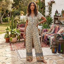Load image into Gallery viewer, Red Floral Print, Boho Bodysuits,Bohemian Rompers