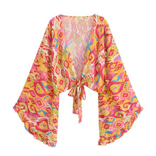 Load image into Gallery viewer, Wild Floral Print ,Short Kimono ,Bikini Cover-ups